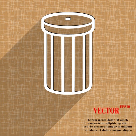 Recycle bin icon symbol Flat modern web design with long shadow and space for your text. Vector illustrationのイラスト素材