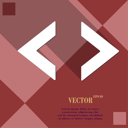 Code icon symbol Flat modern web design with long shadow and space for your text. Vector illustrationのイラスト素材