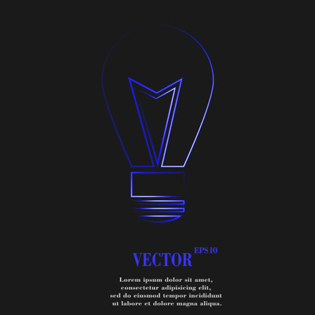 Light lamp icon symbol Flat modern web design with long shadow and space for your text. Vector illustrationのイラスト素材