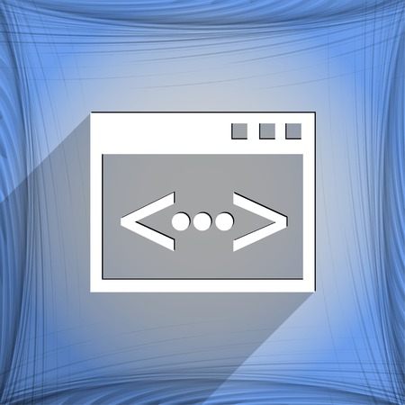 Code icon symbol Flat modern web design with long shadow and space for your text. Vector illustrationのイラスト素材