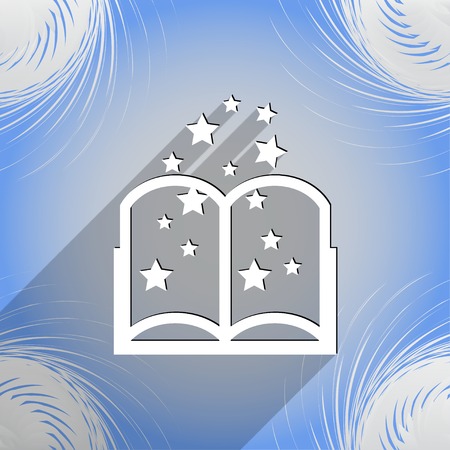 Magic Book icon symbol Flat modern web design with long shadow and space for your text.のイラスト素材