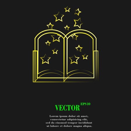 Magic Book icon symbol Flat modern web design with long shadow and space for your text.のイラスト素材