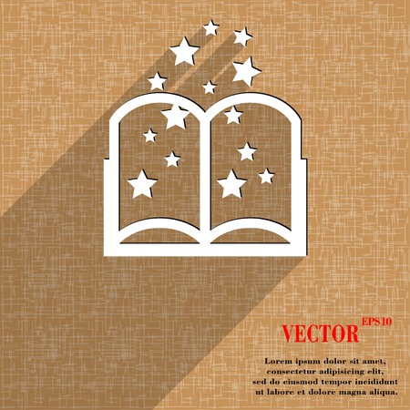 Magic Book icon symbol Flat modern web design with long shadow and space for your text.のイラスト素材