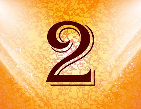 number two icon symbol Flat modern web design with long shadow and space for your text. Vector illustrationのイラスト素材