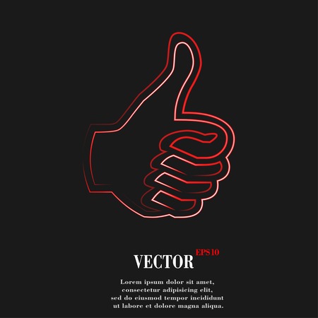 Thumb up icon symbol Flat modern web design with long shadow and space for your text. Vector illustrationのイラスト素材