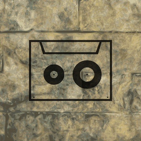 cassette icon symbol Flat modern web design with long shadow and space for your text. Vector illustrationのイラスト素材