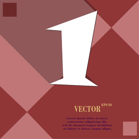 number one icon symbol Flat modern web design with long shadow and space for your text. Vector illustrationのイラスト素材