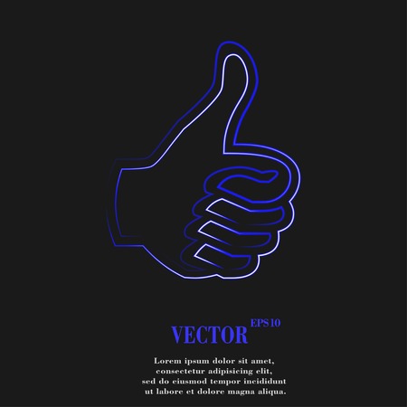 Thumb up icon symbol Flat modern web design with long shadow and space for your text. Vector illustrationのイラスト素材