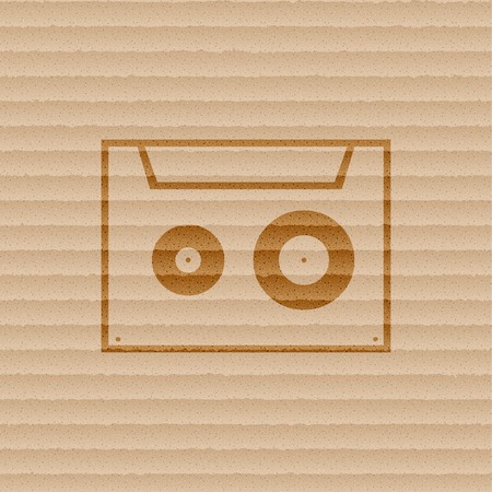 cassette icon symbol Flat modern web design with long shadow and space for your text. Vector illustrationのイラスト素材