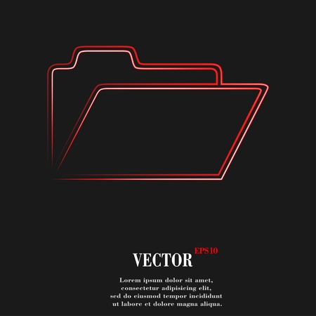 Document folder icon symbol Flat modern web design with long shadow and space for your text. Vector illustrationのイラスト素材