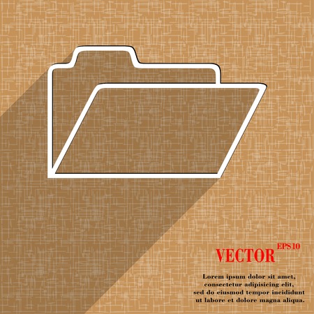 Document folder icon symbol Flat modern web design with long shadow and space for your text. Vector illustrationのイラスト素材