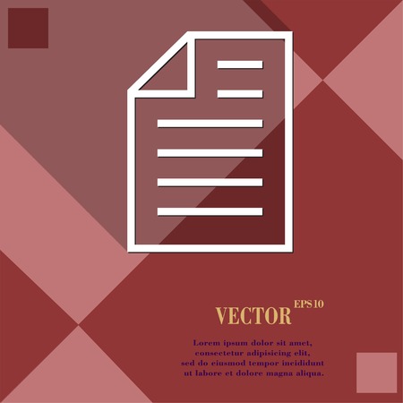 Text file icon symbol Flat modern web design with long shadow and space for your text. Vector illustrationのイラスト素材