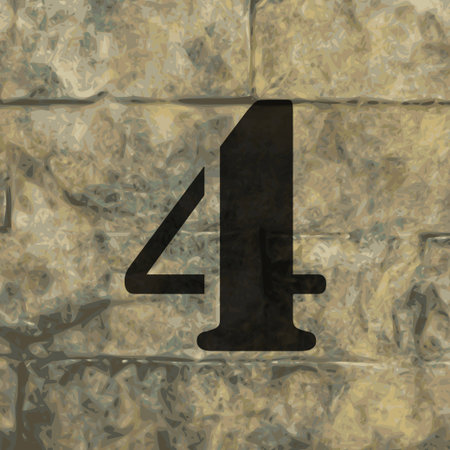 number four icon symbol Flat modern web design with long shadow and space for your text. Vector illustrationのイラスト素材