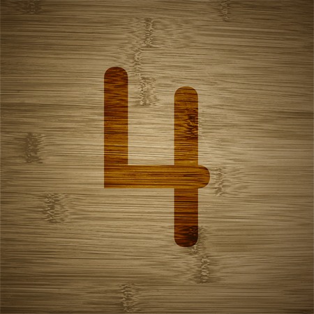 number four icon symbol Flat modern web design with long shadow and space for your text. Vector...