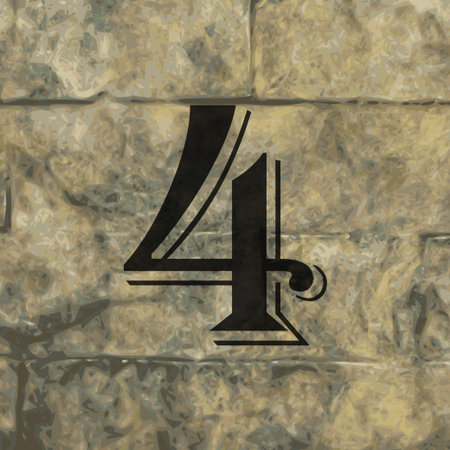 number four icon symbol Flat modern web design with long shadow and space for your text. Vector...