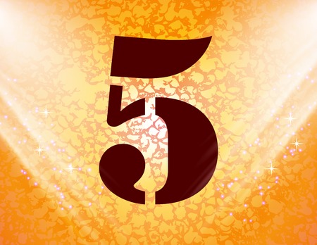 number five icon symbol Flat modern web design with long shadow and space for your text. Vector illustrationのイラスト素材
