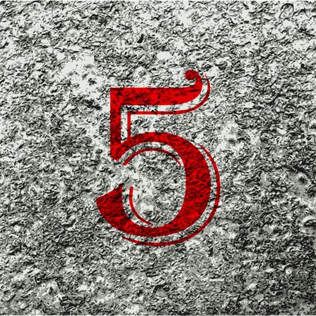 number five icon symbol Flat modern web design with long shadow and space for your text. Vector illustrationのイラスト素材