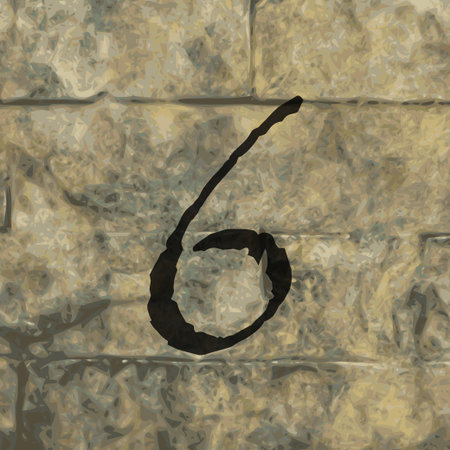 number six icon symbol Flat modern web design with long shadow and space for your text. Vector illustrationのイラスト素材