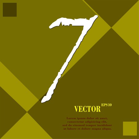 number seven icon symbol Flat modern web design with long shadow and space for your text. Vector illustrationのイラスト素材