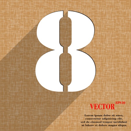 number Eight icon symbol Flat modern web design with long shadow and space for your text. Vector illustrationのイラスト素材