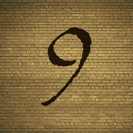 number Nine icon symbol Flat modern web design with long shadow and space for your text. Vector illustrationのイラスト素材