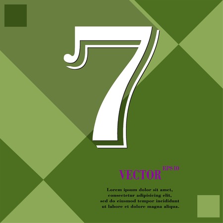 number seven icon symbol Flat modern web design with long shadow and space for your text. Vector illustrationのイラスト素材