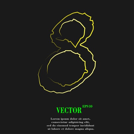 number Eight icon symbol Flat modern web design with long shadow and space for your text. Vector illustrationのイラスト素材