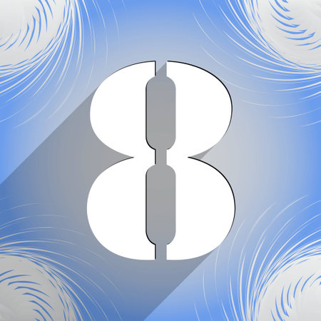 number Eight icon symbol Flat modern web design with long shadow and space for your text. Vector...