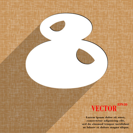 number Eight icon symbol Flat modern web design with long shadow and space for your text. Vector illustrationのイラスト素材