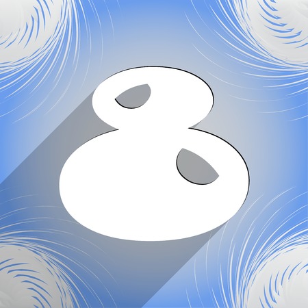 number Eight icon symbol Flat modern web design with long shadow and space for your text. Vector illustrationのイラスト素材