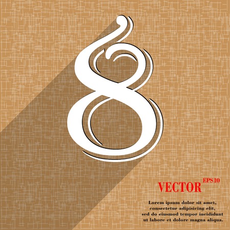 number Eight icon symbol Flat modern web design with long shadow and space for your text. Vector illustrationのイラスト素材