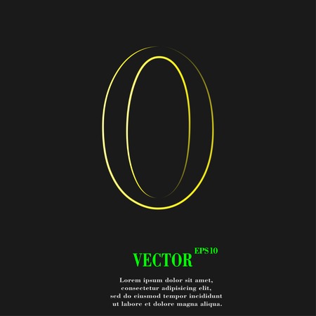 number zero icon symbol Flat modern web design with long shadow and space for your text. Vector illustrationのイラスト素材