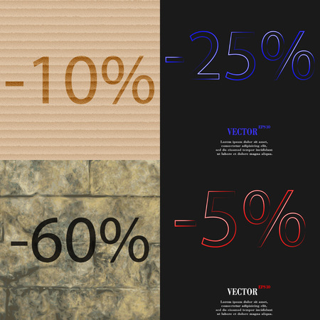 Set of Holiday discounts, store a percentage of sales. On abstract background. Vector illustrationのイラスト素材