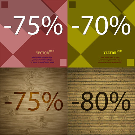 Set of abstract backgrounds and interest discount store. Vector illustrationのイラスト素材