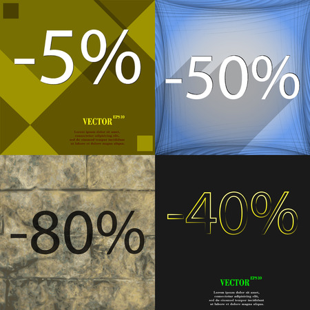 Set of abstract backgrounds and interest discount store. Vector illustrationのイラスト素材