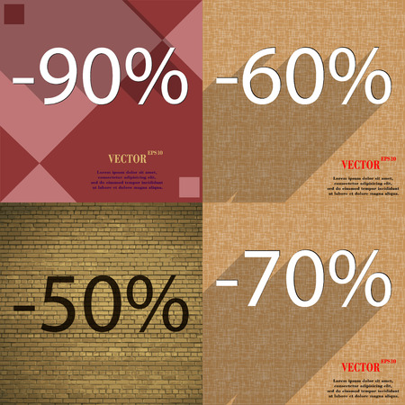 Set of abstract backgrounds and interest discount store. Vector illustrationのイラスト素材