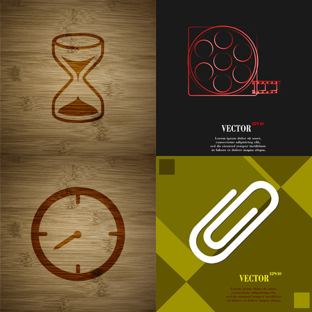 Set of abstract backgrounds with different web icons. Vectorのイラスト素材