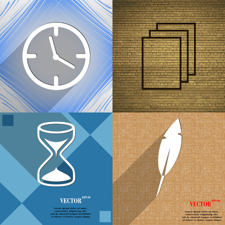 Set of abstract backgrounds with different web icons. Vectorのイラスト素材