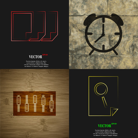 Set of abstract backgrounds with different web icons. Vectorのイラスト素材