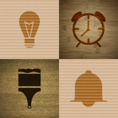 Set of abstract backgrounds with different web icons. Vectorのイラスト素材