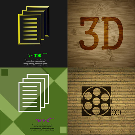 Set of abstract backgrounds with different web icons. Vectorのイラスト素材