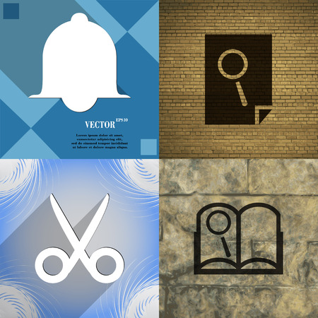 Set of abstract backgrounds with different web icons. Vectorのイラスト素材