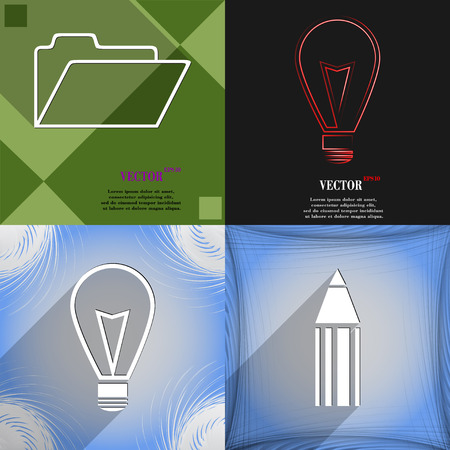 Set of abstract backgrounds with different web icons. Vectorのイラスト素材