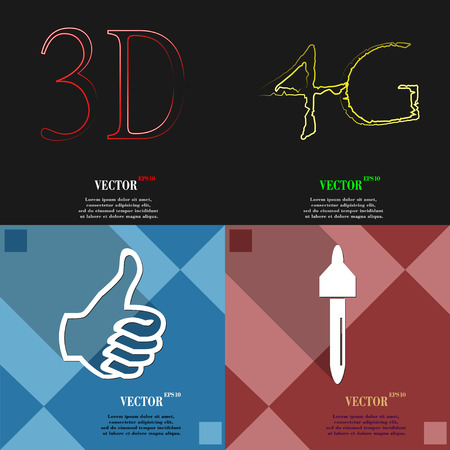 Set of abstract backgrounds with different web iconsのイラスト素材