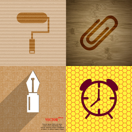Set of abstract backgrounds with different web icons. Vectorのイラスト素材