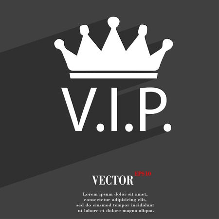 Vip icon symbol Flat modern web design with long shadow and space for your text. Vector illustrationのイラスト素材