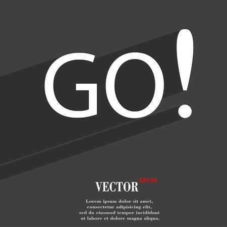 GO icon symbol Flat modern web design with long shadow and space for your text. Vector illustrationのイラスト素材
