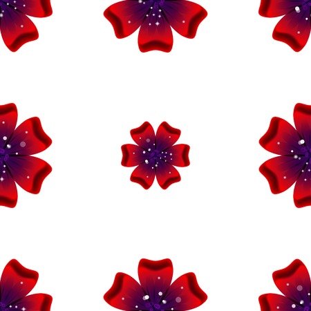 Beautiful rad flower. Seamless floral pattern. Vector illustrationのイラスト素材