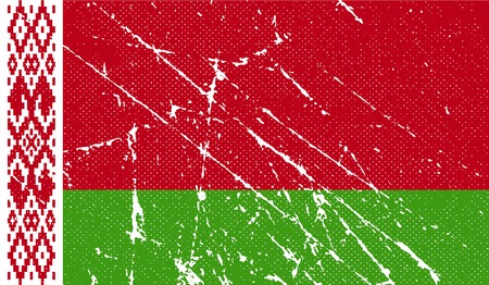Flag of Belarus with old texture. Vector illustrationのイラスト素材