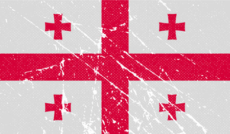 Flag of Georgia with old texture. Vector illustrationのイラスト素材